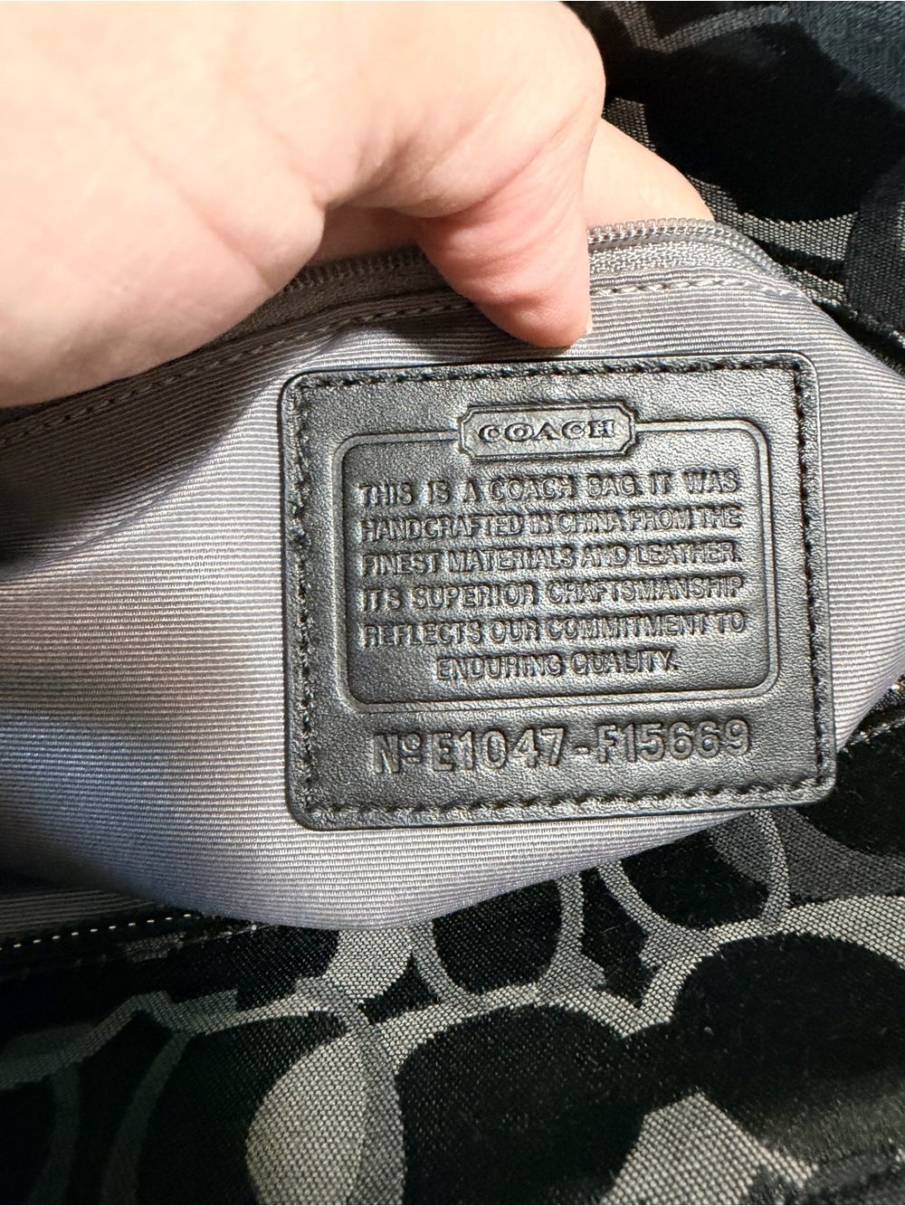 Coach Black & Gray Signature Canvas Shoulder Bag - Picture 14 of 16